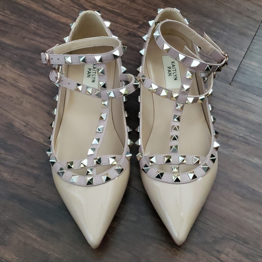 Kaitlyn Pan Rockstud Caged Flats